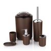 ZHIZHOU Bathroom Set 6 Pieces/Set Bathroom Accessory Set with A Variety of Color Options Plastic Brown view 1