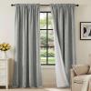H.VERSAILTEX Linen Look 100% Blackout Curtains 95 Inches Long for Bedroom Full Light Blocking Rod Pocket Linen Textured Thick Window Curtain Drapes with White Backing, Dove Gray, 2 Panels view 1