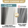 H.VERSAILTEX Linen Look 100% Blackout Curtains 95 Inches Long for Bedroom Full Light Blocking Rod Pocket Linen Textured Thick Window Curtain Drapes with White Backing, Dove Gray, 2 Panels view 3