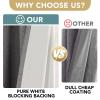 H.VERSAILTEX Linen Look 100% Blackout Curtains 95 Inches Long for Bedroom Full Light Blocking Rod Pocket Linen Textured Thick Window Curtain Drapes with White Backing, Grey, 2 Panels view 3