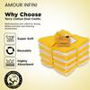 AMOUR INFINI Dish Cloths for Washing Dishes Set of 8 - Highly Absorbent, Super Soft Kitchen Dishcloths - Reusable Quick Dry Dish Rags for Cleaning & Drying Kitchen Linens (12x12 Inch - Yellow) view 3
