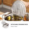Cabilock Mini Deep Fryer with Cooking Oil Filter Strainer Stainless Steel for Gas Stove Electric Stove Temperature Controlled Frying Pan view 2