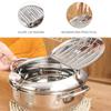 Cabilock Mini Deep Fryer with Cooking Oil Filter Strainer Stainless Steel for Gas Stove Electric Stove Temperature Controlled Frying Pan view 3
