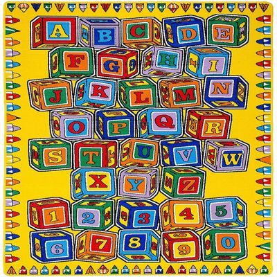 champion rugs CRs Learning ABC Kids Rug Blocks (A-Z and 1-9) Design (8 Feet X 10 Feet)