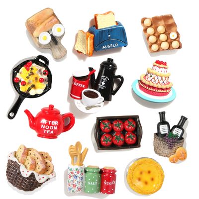 12pcs Cute Food Fridge Magnets for Fridge Cute Magnet Refrigerator Stickers for Kitchen Magnet Decorative Strong Resin Fun Magnets Home Decor Office