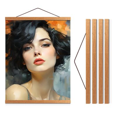 12-Inch Magnetic Wooden Poster Hanger by Travelization