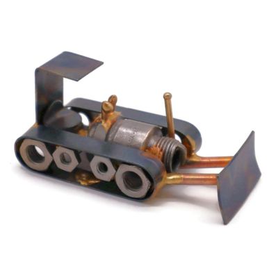 Bulldozer Collectible Handmade Metal Art Figurine, Desk Accessories, Trophy, Boss Gift, Home Office Dcor, Construction Worker Gift