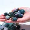 100g 20-25mm Polished raw Natural Oval Green Moss Agate Quartz Tumbled Stone for Sale view 2