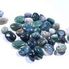100g 20-25mm Polished raw Natural Oval Green Moss Agate Quartz Tumbled Stone for Sale view 3