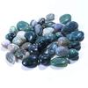 100g 20-25mm Polished raw Natural Oval Green Moss Agate Quartz Tumbled Stone for Sale view 4