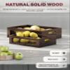 NAGAWOOD Wooden Countertop Baskets Set of 2 for Kitchen, Pantry|Wall Mount Upgrade with Full Accessories| Rustic Nesting Boxes|Wooden Organizer Crates for Vegetables, Produce, Bread view 3