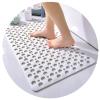 Bath Shower Mat Non-Slip Mat, Bathroom Shower Room Carpet Plastic Bathtub Foot Pad with Suction Cup Drainage Hole Anti-Drop Pad ALGFree (Color : White, Size : 40x88cm+60x90cm) view 1