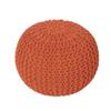 REDEARTH Round Pouf Ottoman - Hand Knitted Cable Boho Poof - Pouffe Circular Footrest for Living Room - Bedroom - Patio - 100% Cotton (19.5"x19.5"x14") - Burnt Orange view 4