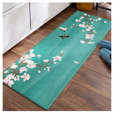 Erasable PVC Kitchen Mat, Oil-Proof Non-Slip Waterproof Enter Doormat Anti-Fall Customizable Foot Pad ALGFree (Color : B, Size : 45x75cm+45x150cm)