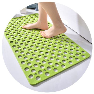 Bath Shower Mat Non-Slip Mat, Bathroom Shower Room Carpet Plastic Bathtub Foot Pad with Suction Cup Drainage Hole Anti-Drop Pad ALGFree (Color : Green, Size : 40x88cm+60x90cm)
