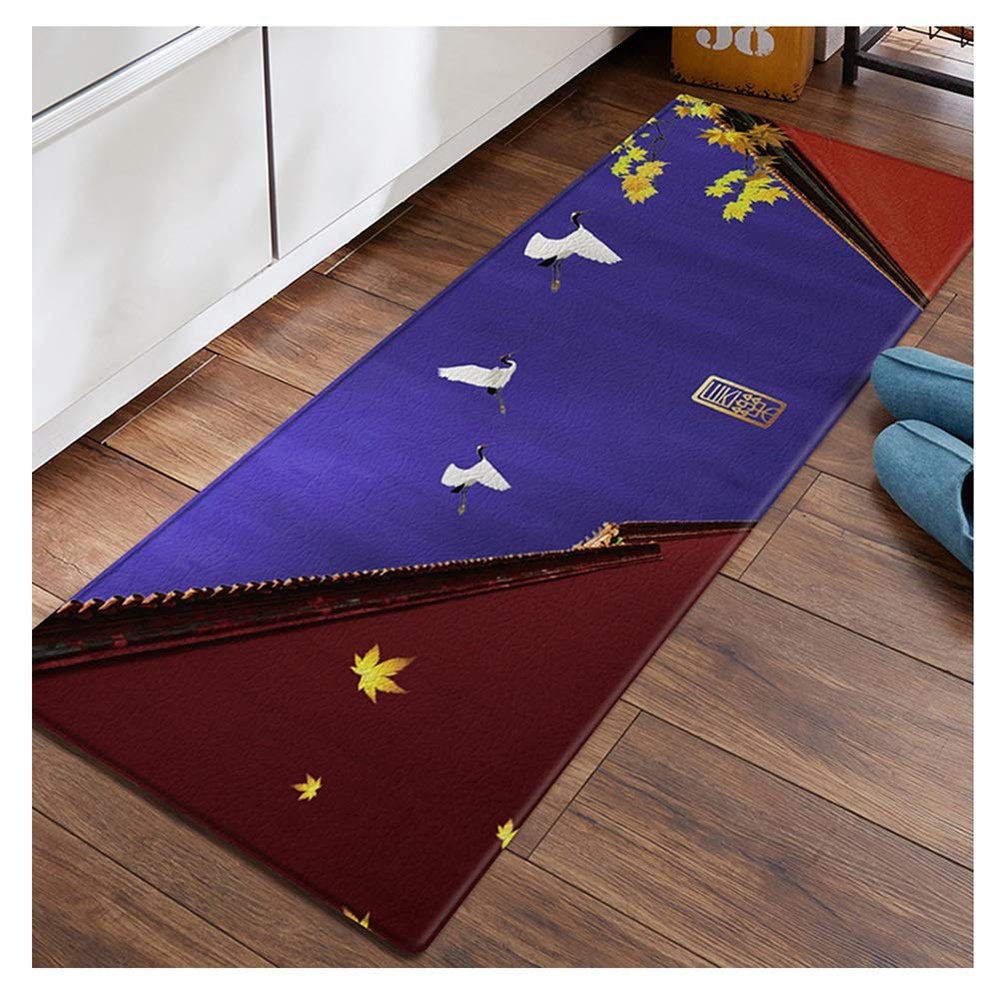 Erasable PVC Kitchen Mat, Oil-Proof Non-Slip Waterproof Enter Doormat Anti-Fall Customizable Foot Pad ALGFree (Color : C, Size : 45x75cm)