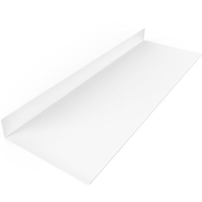 DIY CARTEL Made in The USA - 36 Inch Linear Floating Shelf - Forged Raw Steel - Industrial Heavy Duty Metal Wall Mounted Modern Rustic Shelf (36-inch x 12-inch White)