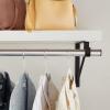 Okuna Outpost Shelving Brackets with Rod Holder for Closet Shelves - 4 Pack, Black Metal, 12.5 x 1 x 9.5 in - Clothes Bar Bracket & Rod Support for Closet Storage view 4