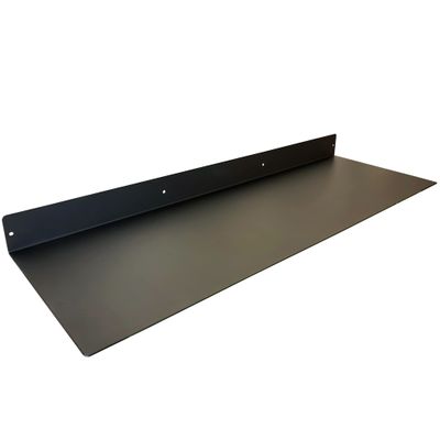 DIY CARTEL Linear Floating Shelf - Forged Raw Blackened Steel - Industrial Heavy Duty Metal Wall Mounted Modern Rustic Shelf - Made in The USA (36-inch x 12-inch)