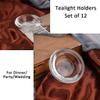 GOLDEAL 12 PCS Clear Glass Tealight Candle Holders, Tealight Bowl,Votive Candle Holders Bulk Use for Weddings Parties Dinner view 3