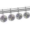 Beautiful Lilac, Shower Curtain Hooks Rings Set of 12 Decorative Stainless Steel Shower Curtain Hooks Shower Rings for Curtains Rods view 2