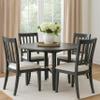 Benjara 47 Inch Farmhouse Style Round Wooden Dining Table, Gray view 2