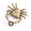 1pcs Brass Crab Chinese Antique Coin Small Statues Keychain, Vintage Brass Animal Sculpture Key Chains, Miniatures Figurines Feng Shui Ornaments view 1