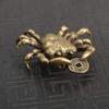 1pcs Brass Crab Chinese Antique Coin Small Statues Keychain, Vintage Brass Animal Sculpture Key Chains, Miniatures Figurines Feng Shui Ornaments view 2