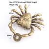 1pcs Brass Crab Chinese Antique Coin Small Statues Keychain, Vintage Brass Animal Sculpture Key Chains, Miniatures Figurines Feng Shui Ornaments view 3