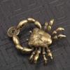 1pcs Brass Crab Chinese Antique Coin Small Statues Keychain, Vintage Brass Animal Sculpture Key Chains, Miniatures Figurines Feng Shui Ornaments view 4