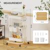 DTK 3 Tier Rolling Utility Cart with Cover Top Board, Movable Kitchen Storage Cart Trolley with Lockable Wheels, Cups, Hooks for Kitchen Bathroom Home Office Art Craft Storage and Organization(White) view 2
