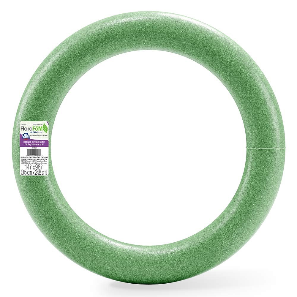 FloraCraft Extruded FloraFM Wreath 1.4 Inch x 9.8 Inch Green