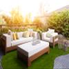 Joy Carpets GreenSpace 4' x 6' Jellybean Shape Artificial Grass Rug view 1
