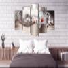 artgeist Textured Canvas Wall Art Flowers Orchid 80x40 in - 5pcs Painting Canvas Prints Picture Artwork Living Room Framed Contemporary Modern Photo Wall Home Floral Nature Botanical b-C-0113-b-o view 2