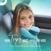 BCOZZY Kids Chin Supporting Travel Pillow for Ages 812- Patented Soft Neck Pillow for Head and Chin Support in Car Seat and Airplane. Comfortable Travel Essential. Medium Size, Bag, Light Purple view 3