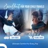 BCOZZY Kids Chin Supporting Travel Pillow for Ages 812- Patented Soft Neck Pillow for Head and Chin Support in Car Seat and Airplane. Comfortable Travel Essential. Medium Size, Bag, Light Purple view 4