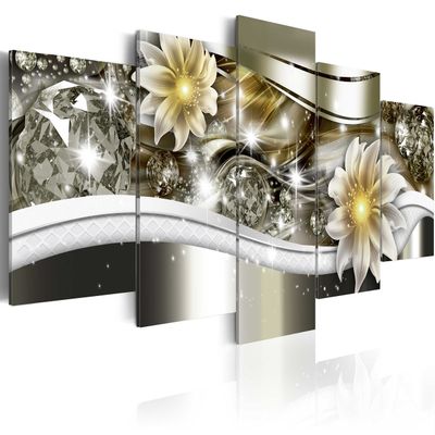 artgeist Textured Canvas Wall Art Abstract Flowers 80x40 in - 5pcs Painting Canvas Prints Picture Artwork Image Framed Contemporary Modern Photo Wall Home b-A-0266-b-p