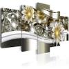 artgeist Textured Canvas Wall Art Abstract Flowers 80x40 in - 5pcs Painting Canvas Prints Picture Artwork Image Framed Contemporary Modern Photo Wall Home b-A-0266-b-p view 1
