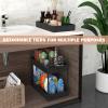 Ronlap 3 Tier Slim Rolling Storage Cart with Wheels Plastic Utility Cart Organizer for Snack Craft Art Postpartum Baby Diaper Nail Makeup in Bathroom Laundry Room Kitchen Bedside Narrow Space, Black view 3