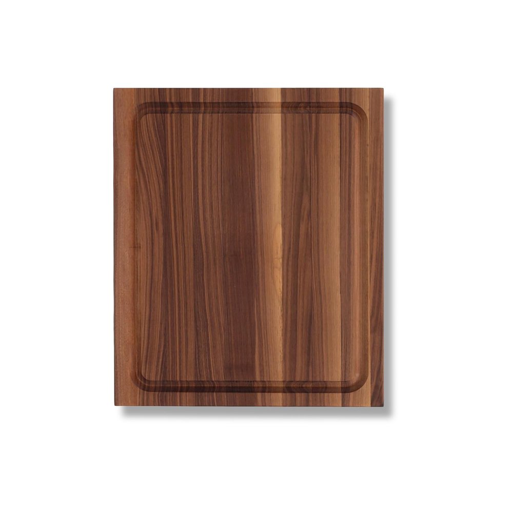 John Boos BBQ Series Rectangular Wooden Walnut Cutting Board 17x21  1.5 Thick, 15-lb Reversible Butcher Block with Juice Groove, Edge-Grain & Finger Grips  Made in the USA