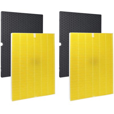 Fette Filter - 116131 H13 True HEPA Replacement Filter I Compatible with Winix Filter I for C555 Air Cleaner Includes 2 HEPA Filters + 2 Washable Enhanced Activated Carbon # 116131