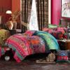 ABREEZE 3Pcs Bohemia Retro Bedding Ethnic Vintage Floral Duvet Cover Boho Bedding 100% Brushed Cotton Bedding Sets Damask Paisley Coloful Mandala Down Comforter Cover,King view 2