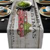 Futuregrace Modern Linen Table Runner Merry Christmas Retro Car Decortaive Table Runners for Wedding Kitchen Dressers Thanksgiving Christmas Halloween Parties Heat Resistant 13x90 Inch view 1