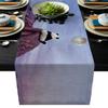 Modern Linen Table Runner Small Mountain Sunset Purple Sky Panda Moon Balloon Decortaive Table Runners for Wedding Kitchen Dressers Thanksgiving Christmas Halloween Parties Heat Resistant 16x72 Inch view 1