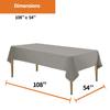 Silver Disposable Plastic Tablecloth for Rectangle Tables (12 Pack) Premium Decorative Table Cloths for Parties, Events & Weddings, Indoors & Outdoors, 54 x 108 inches, Plastic Table Cover view 2