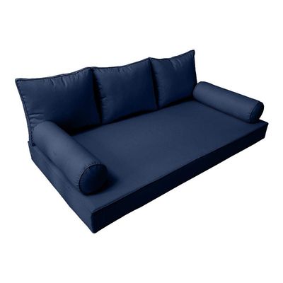 Prolinemax |SLIPCOVER ONLY|S3 Outdoor Daybed Mattress Bolster Backrest Cushion Covers Piped Trim Full AD101