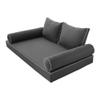 Prolinemax Style 1 - Mattress & Pillow Bolster Cushion for Outdoor Indoor Daybed Porch Swing Bed Contrast Trim Full Size AD003 | Covers ONLY | view 1