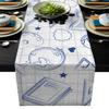 Futuregrace Modern Linen Table Runner Retro Learning Stationery Decortaive Table Runners for Wedding Kitchen Dressers Thanksgiving Christmas Halloween Parties Heat Resistant 14x72 Inch view 1