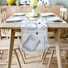 Futuregrace Modern Linen Table Runner Retro Learning Stationery Decortaive Table Runners for Wedding Kitchen Dressers Thanksgiving Christmas Halloween Parties Heat Resistant 14x72 Inch view 2