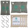 Duboch Bamboo Charcoal Bags for , 8 Pack, Natural Air Purifying Bundle with S Hooks, Moisture Absorbent Odor Eliminator for Gym Bags, Car, Shoes, Bathroom, or Pet Areas view 1